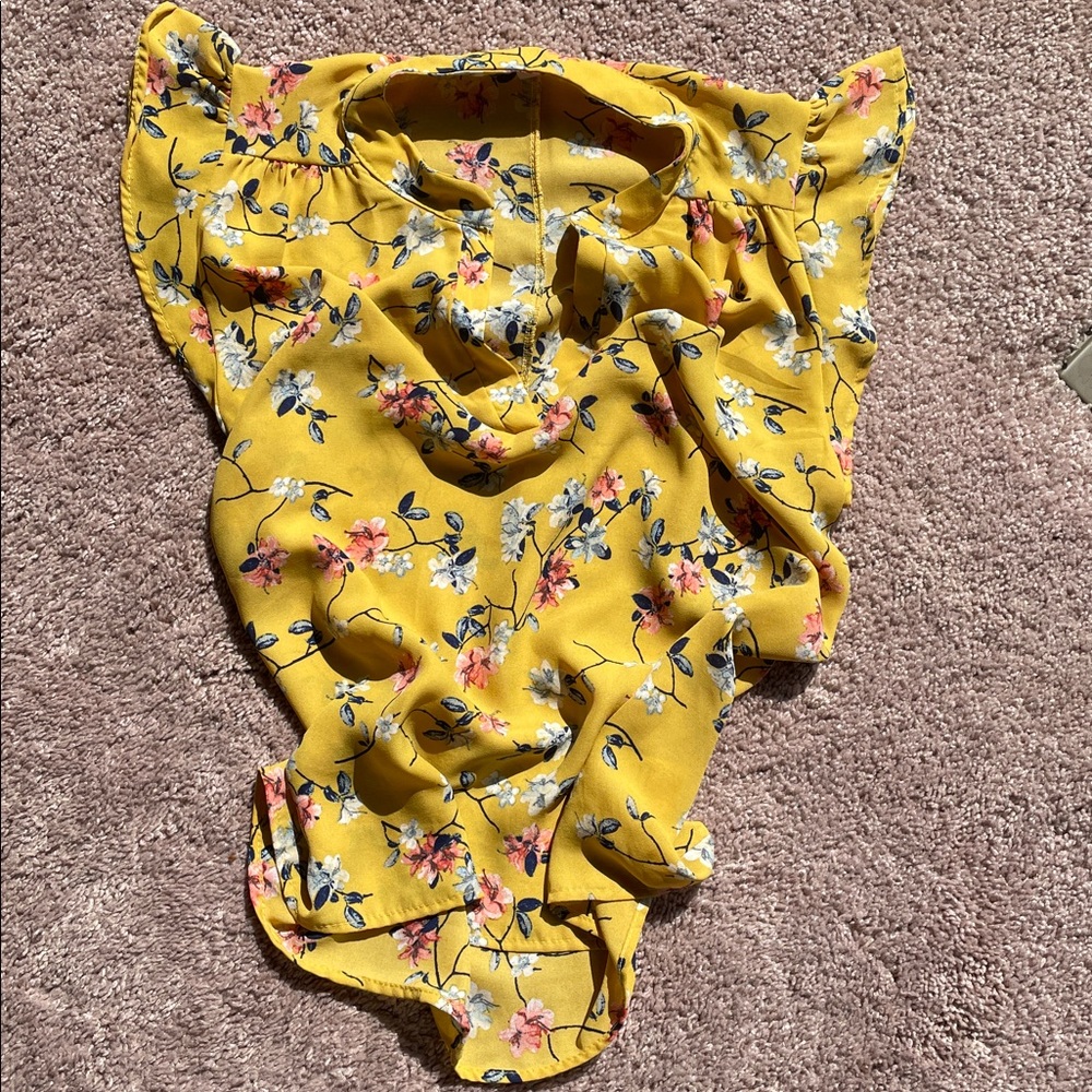 Floral Yellow blouse. AβGACI - Picture 3 of 7